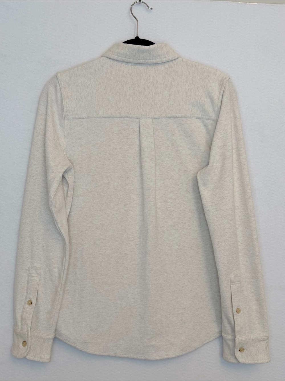 SOLD - Faherty Legend Sweater Shirt Women’s Small Off White Stretch Shacket - Picture 3 of 8